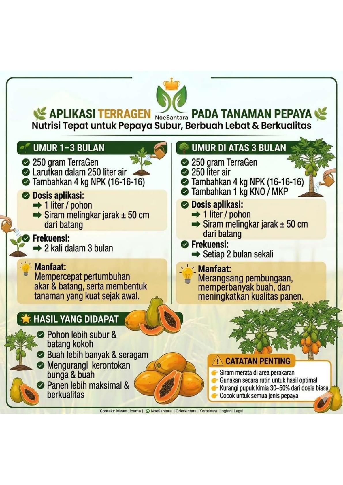 Panduan aplikasi TerraGen untuk Pepaya